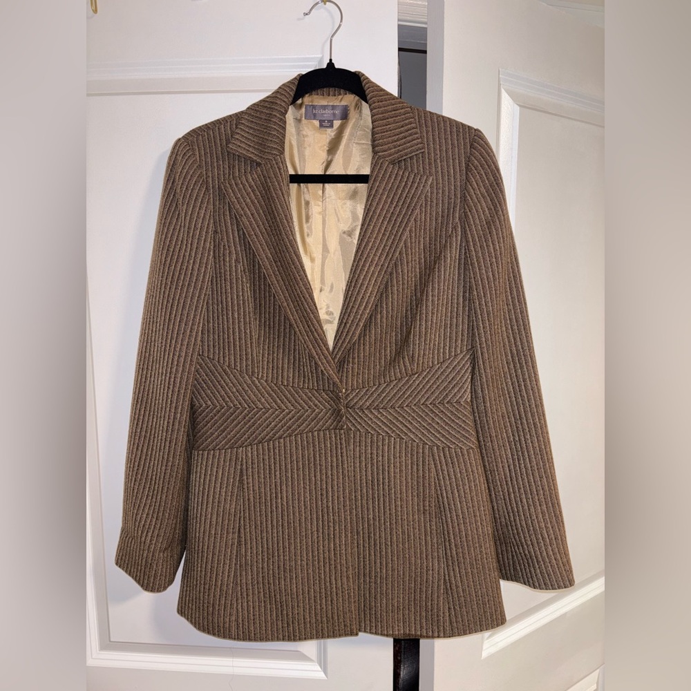 Liz Claiborne Brown Pinstripe Blazer